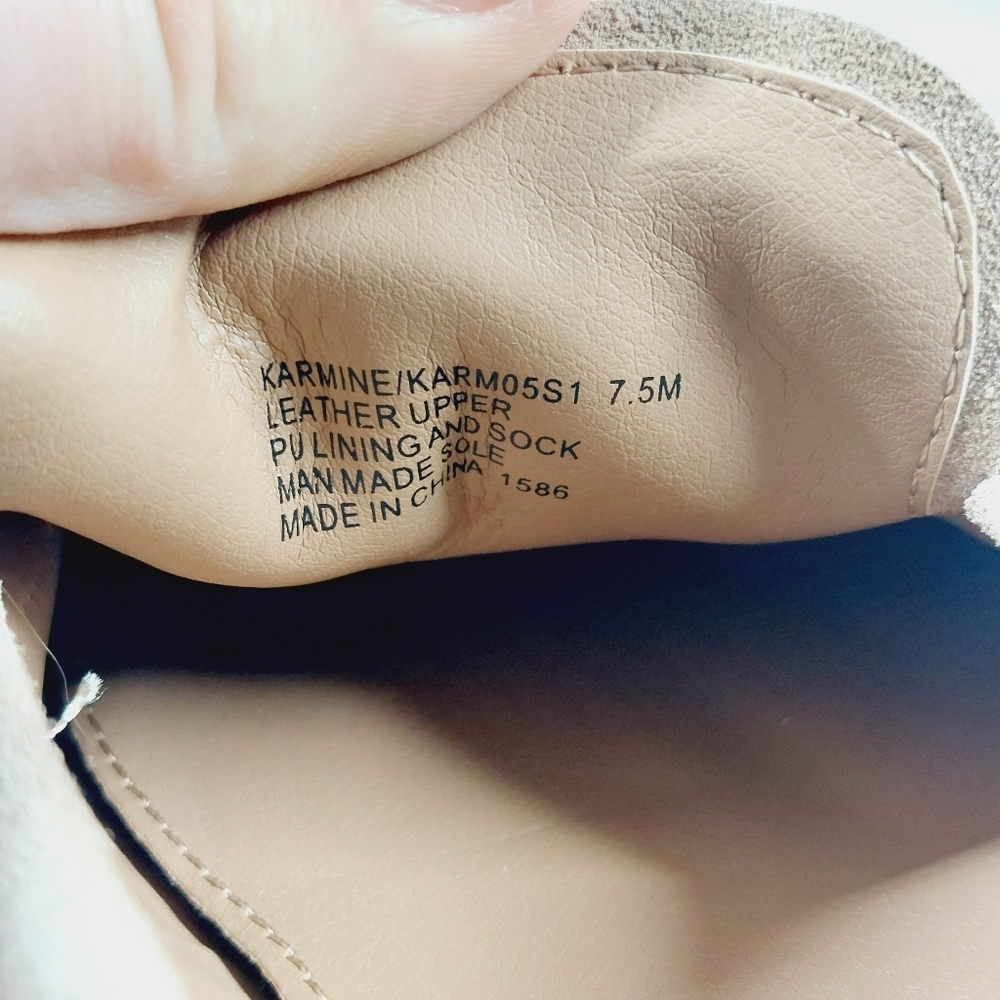 New Steve Madden Karmine Gleaming Tan Suede Goldtone Hardware Loafer W246 - Picture 8 of 9